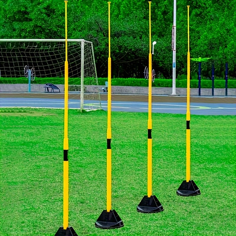 Telescopic agility poles with bases