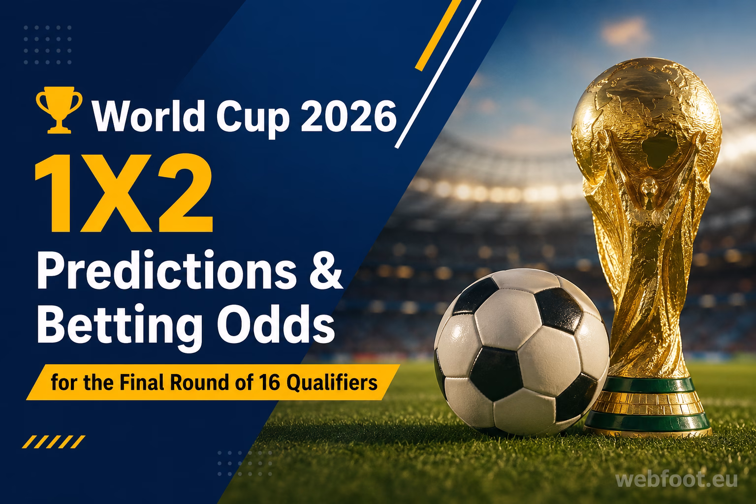 World Cup 2026 1X2 Predictions & Betting Odds for the Final Round of 16 Qualifiers